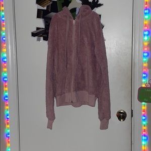 Pink faux fur jacket